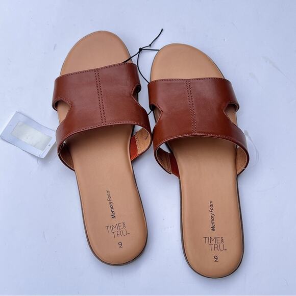 Time and Tru Women's Slip On Low Heel Sandals NWT Sz 9 - Picture 2 of 8